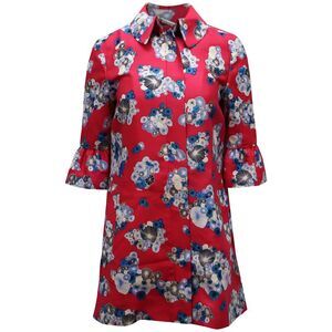 Diane Von Furstenberg Philippa Coat with Floating Flowers Print in Multicolor